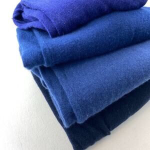 Lot of 4 100% Cashmere Fabric Cutter Craft Upcycle Flaw Blue 2lb 5oz